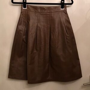 F21 brown pleather skirt